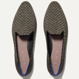 ROTHY'S ALMOND LOAFERS METALLIC SPARKLE HERRINGBONE FLATS SZ 8.5